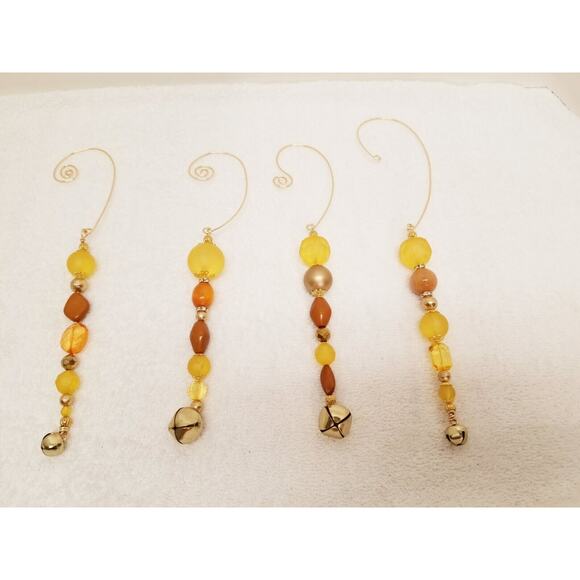 Four golden Christmas icicle ornaments c9 - Picture 1 of 8